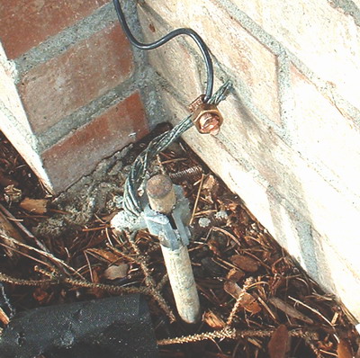 Grounding Electrode with acorn nut on ground conductor