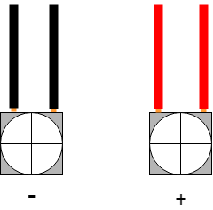 2 terminals with 2 wires on each terminal