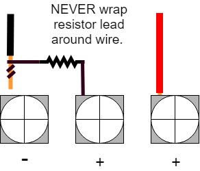 Resistor wrapped around wire